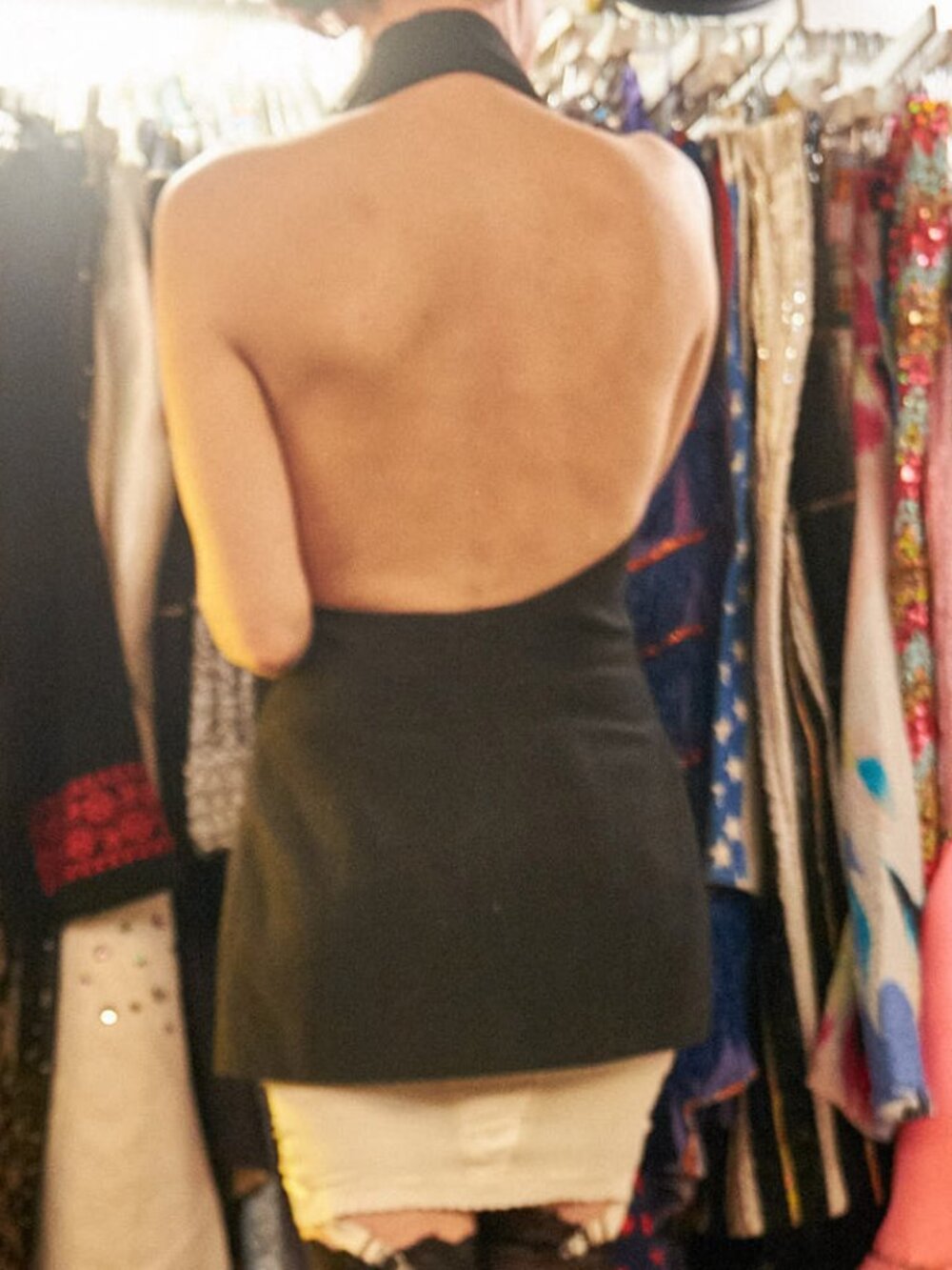 Y2K Vintage Black Plein Sud Formal Vest Open Back Dress
